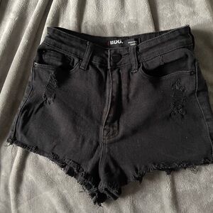 BDG Urban Outfitters high rise cheeky denim shorts